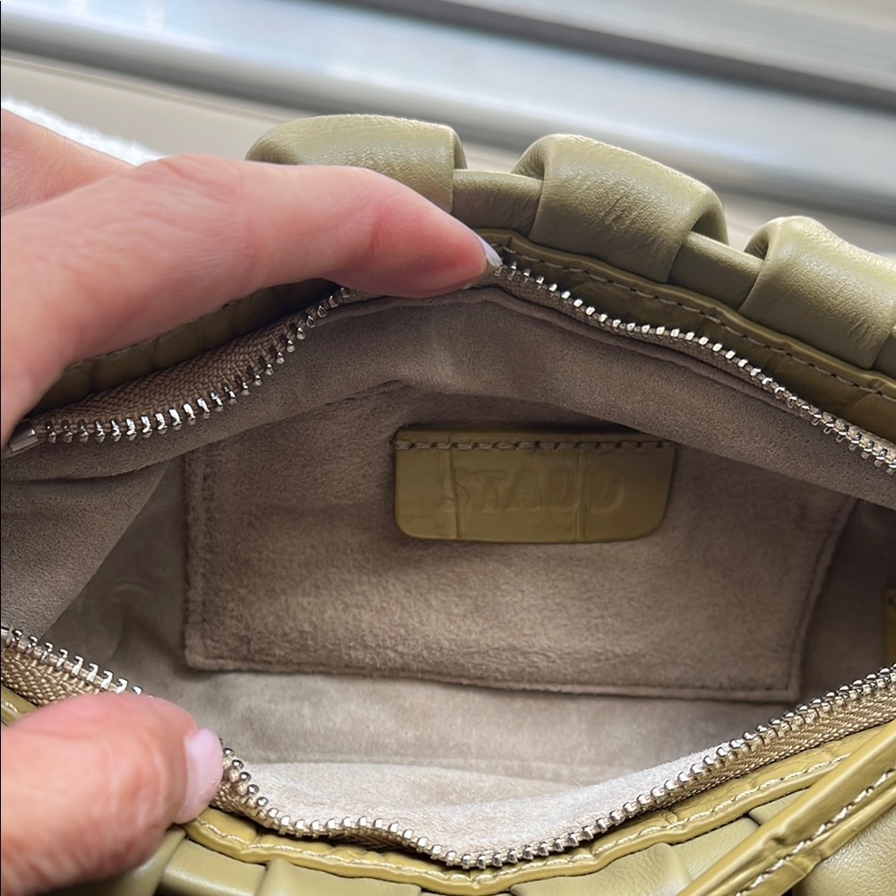 STAUD Green Mini Bag with Ruched Design - Picture 3 of 6